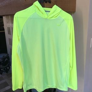 Men’s Neon striped hooded dri-fit pullover size XL